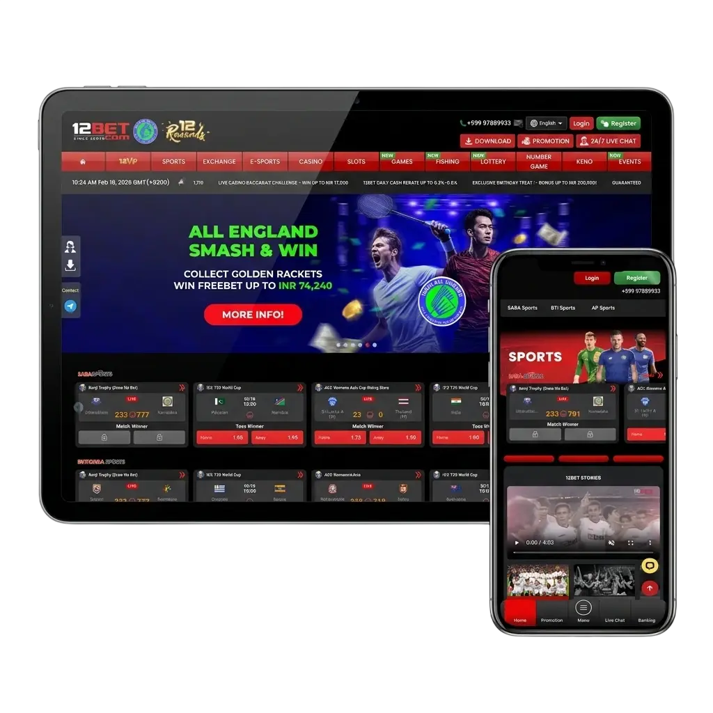 12bet sports betting and online casino platform in India